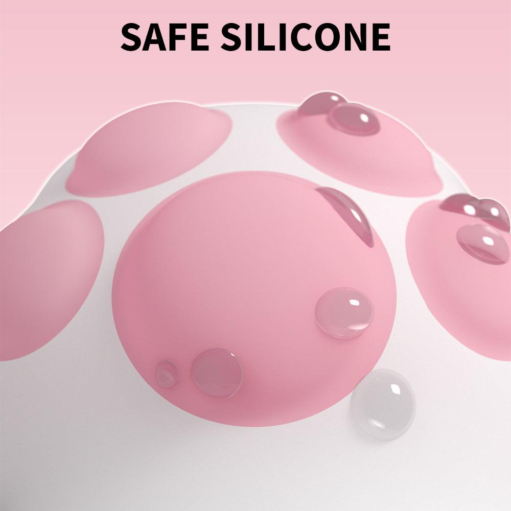 cute paw vibrator silicone body safe pink