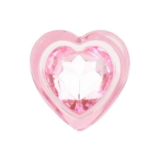 Cute Kawaii BDSM pink glass plug with a sparkling heart aesthetic