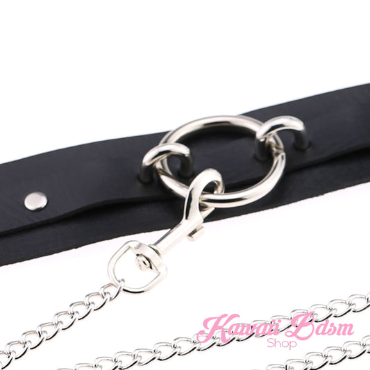O ring choker collar brat sub submissive dom slave sexy leash chain training ddlg ddlb cglg cglb mdlg mdlb little boy girl pink black purple red goth fashion doll baby by Kawaii Bdsm - Cute and Kinky / Worldwide Free and Discreet Shipping (1227641126964)