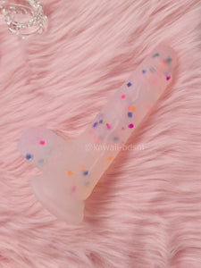 Rainbow colorful confetti dildo silicone toys suction cup pink ddlg by Kawaii BDSM - cute and kinky / Worldwide Free Shipping