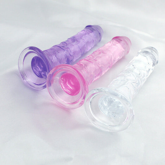Jelly silicone dildo strap on harness compatible pink purple or transparent by Kawaii BDSM - cute and kinky / Worldwide Free Shipping