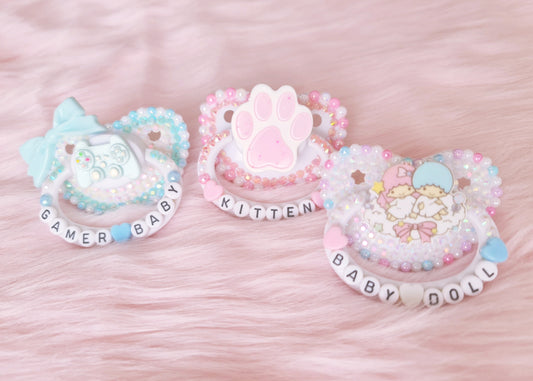Slot for Custom Deco Pacifier ABDL DDLG DDLB CGL paci handmade kitten sanrio boy girl baby kitty (5243920908450)