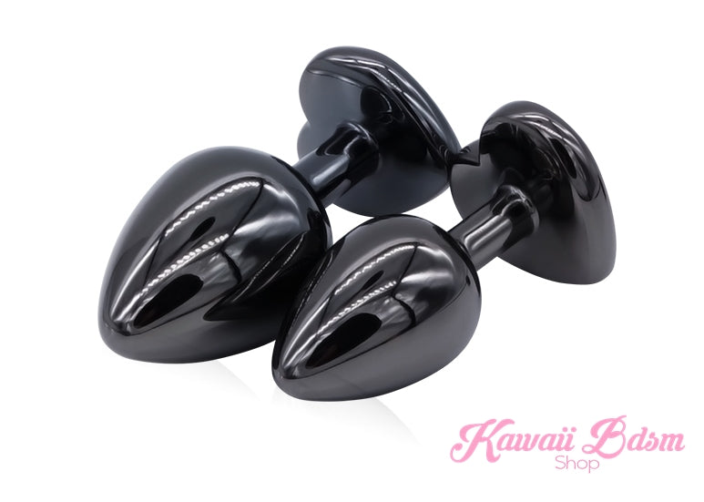 Stainless Steel buttplugs vibrator kit heart shapped black babygirl sissy femboy aesthetic boy little cglg cglb mdlg mdlb ddlg ddlb agelay petplay kittenplay puppyplay fetish sex partner gift love couple goth kitten pet puppy by Kawaii BDSM - cute and kinky / Worldwide Free Shipping (443517337637)