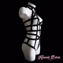 Harness Chest Body handmade bondage black sexy belt ddlg babygirl little one girl women submissive fetish fashion gothic goth pastel outfit little baby by Kawaii Bdsm - Cute and Kinky / Worlwide Free and Disreet Shipping  (11024304519)