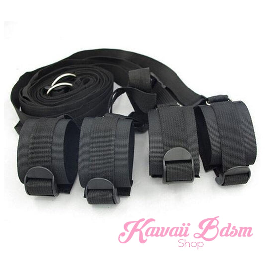 Bed Restraints Bdsm couple bondage hand ankle cuffs sex sub master fetish by Kawaii Bdsm - cute and kinky / Worldwide Free and Discreet Shipping (11527043591)