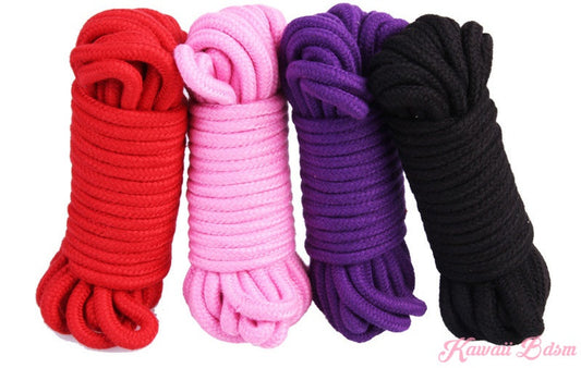 Shibari Rope kinbabu tied restraints Bondage submissive pink purple red and black cotton soft Harness cute aesthetic kink positive by Kawaii Bdsm - Cute and Kinky / Worldwide Free and Discreet Shipping (10887775047)