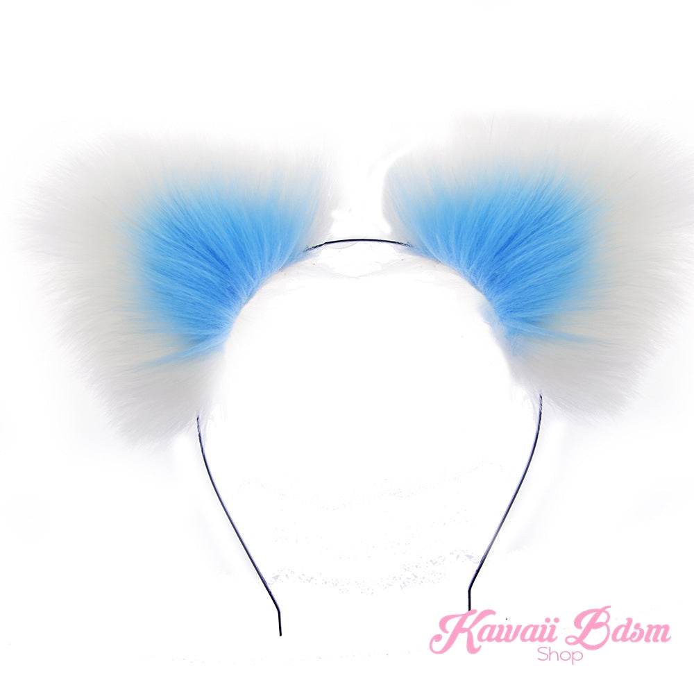 Blue white vegan faux fur tail plug ears set silicone stainles steel bunny neko catgirl cat kittenplay kitten girl boy petplay pet sexy adult toys buttplug plug anal ass submissive ddlg cgl mdlg mdlb ddlb little aesthetic japanese sexy adult couple by Kawaii BDSM - cute and kinky / Worldwide Free Shipping (4341010628660)