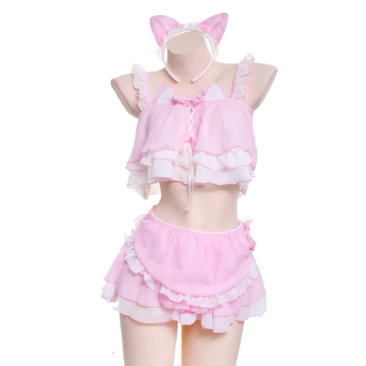 neko kitten maid lingerie cat ears skirt kittenplay ddlgworld babygirl sexy sub kawaii bdsm
