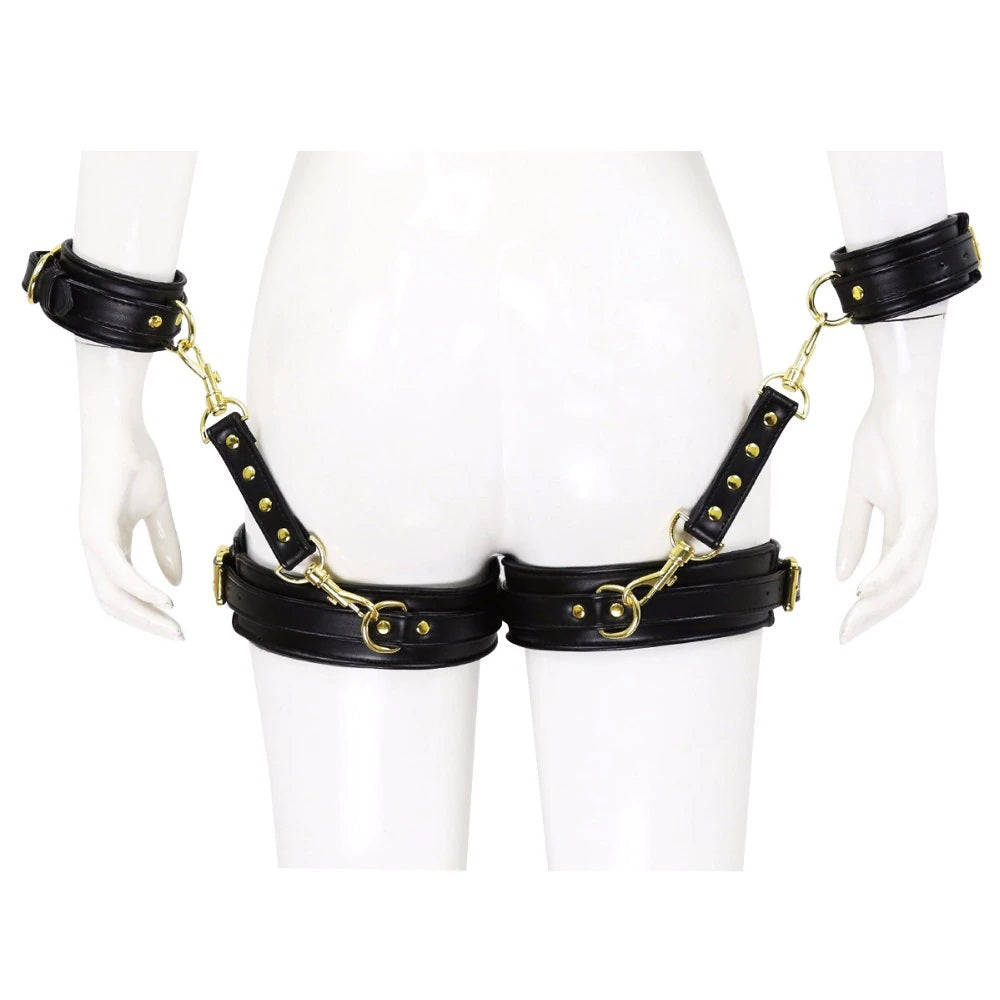 Thigh Ankle Handcuffs Hogtie waist restraints kawaii bdsm pink black, white bondage bdsm kit set complete luxury premium high quality best selling