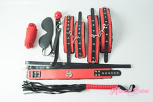 Bdsm kit Set 8 pcs Luxury Premium Superior Quality gag hand cuffs collar leash ankle cuffs whip paddle vegan leather bondage cute black red fetish aesthetic ddlg cglg mdlg ddlb mdlb little submissive restraints sex couple by Kawaii BDSM - cute and kinky / Worldwide Free Shipping (11034746631)