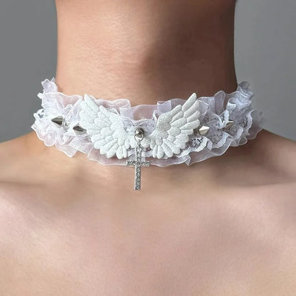 Angel Lace Choker & Leash Set