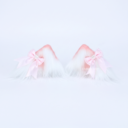 Fluffy Pet Play Ear Clips with Bows