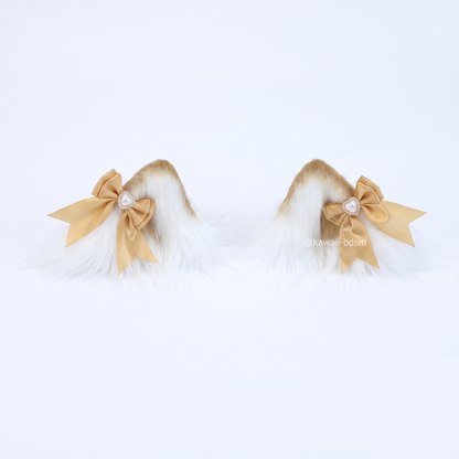 Fluffy Pet Play Ear Clips with Bows
