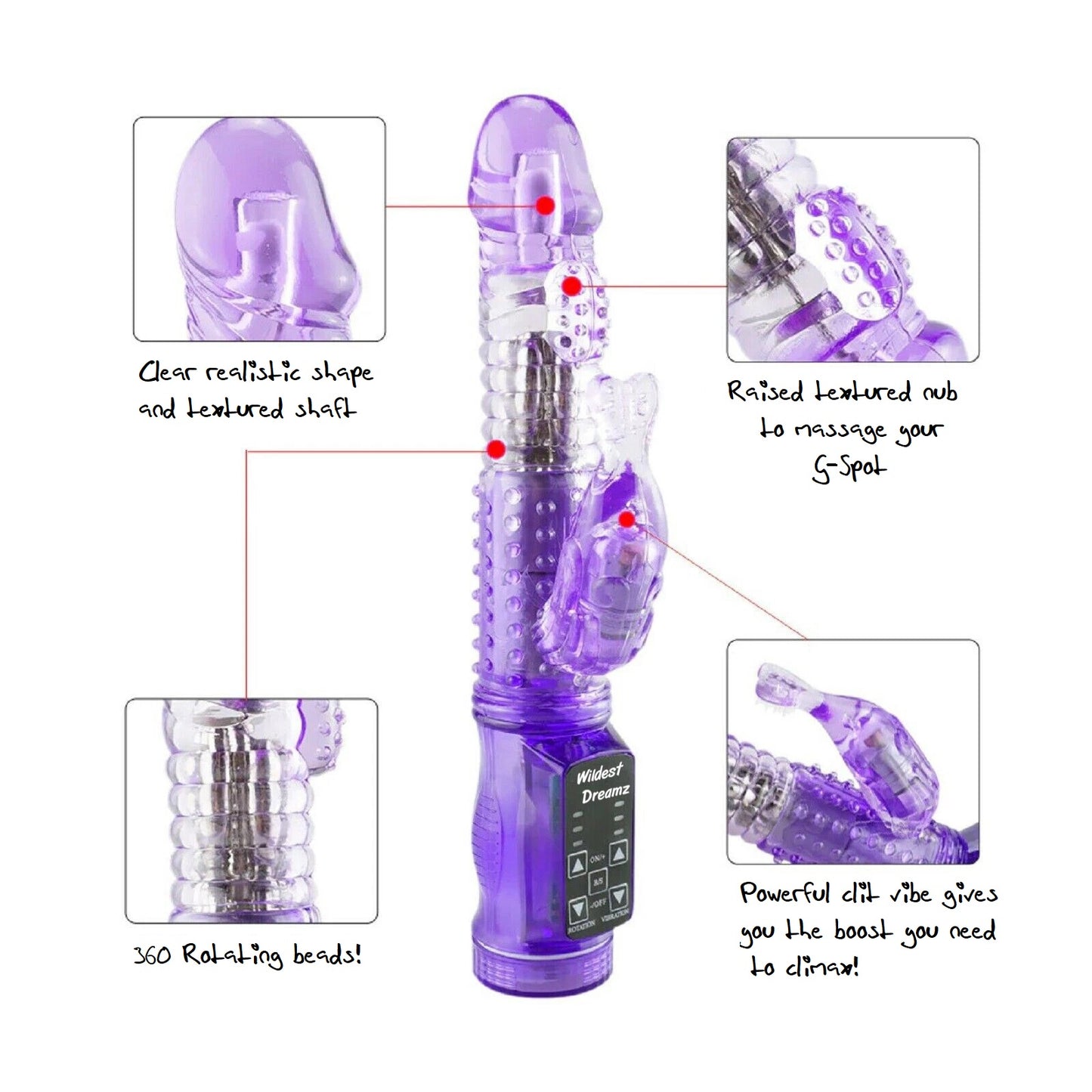 "Love Heart" Rotating Rabbit Vibrator ♡