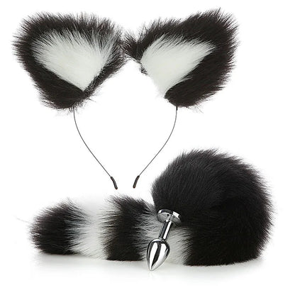 Fluffy Pet Play Set (Ears & Tail Plug)