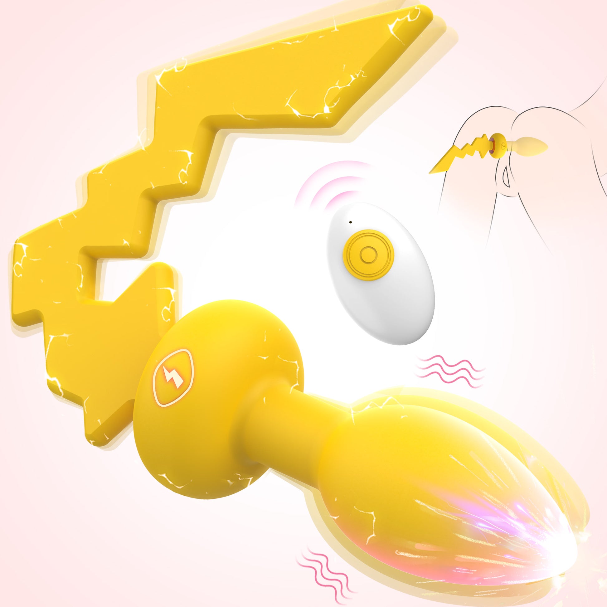 Pikachu Tail Vibe Buttplug  Kawaii Bdsm