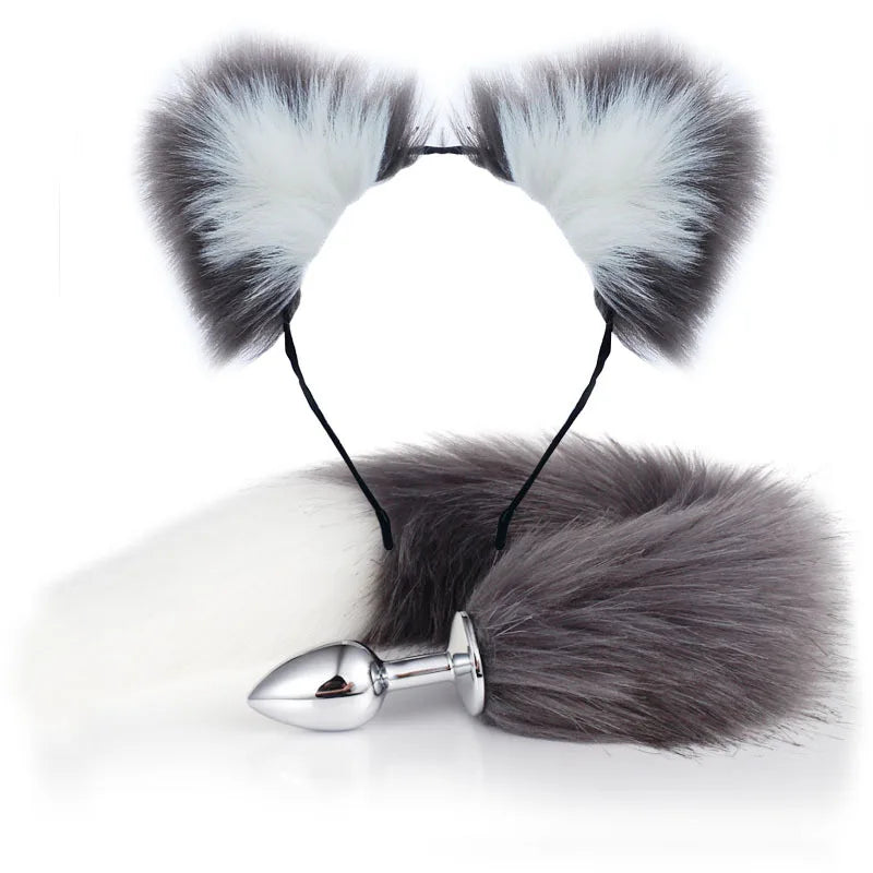 Fluffy Pet Play Set (Ears & Tail Plug)