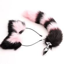 black and pink pastel high quality tails matching cat fox ears pet kitten cat play bdsm bondage ageplay ddlg cglg little one roleplay kawaii bdsm
