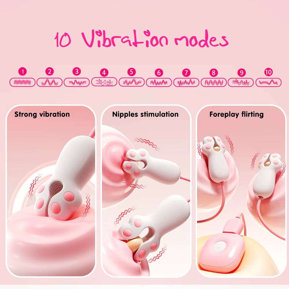 nfographic showing the 10 vibration frequencies and versatile use for nipples and foreplay.