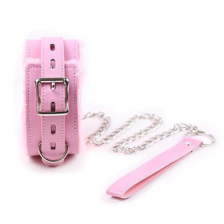 padlock collar leash set chain bondage kawaii cute pink red balck hgh quality leather vegan babygirl doll kitten petplay ageplay sissy submissive kawaii bdsm shop