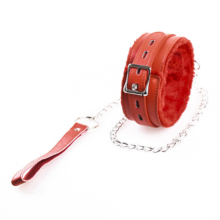 padlock collar leash set chain bondage kawaii cute pink red balck hgh quality leather vegan babygirl doll kitten petplay ageplay sissy slave submissive kawaii bdsm shop