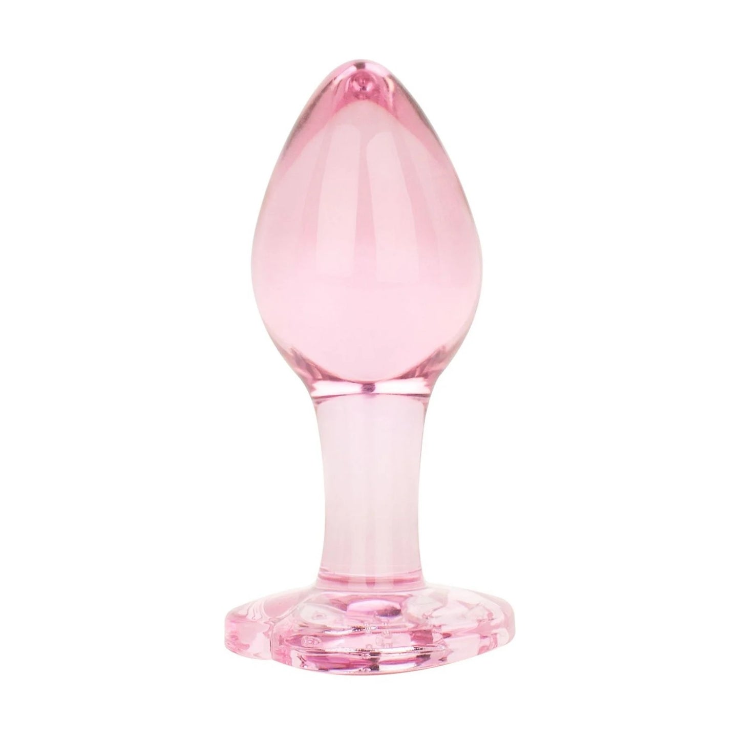 Kawaii aesthetic kinky toy featuring a pink glass plug and crystal heart
Upright pink crystal heart glass plug standing on its flat jewel base, ready for mind-blowing temperature play.