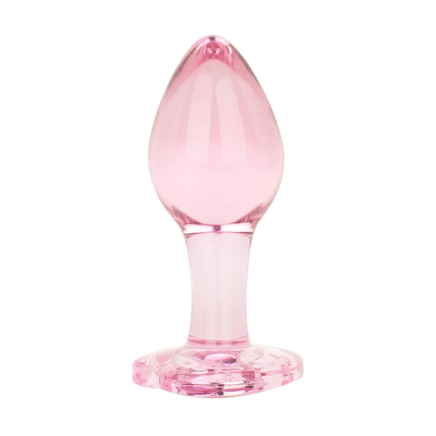 Kawaii aesthetic kinky toy featuring a pink glass plug and crystal heart
Upright pink crystal heart glass plug standing on its flat jewel base, ready for mind-blowing temperature play.