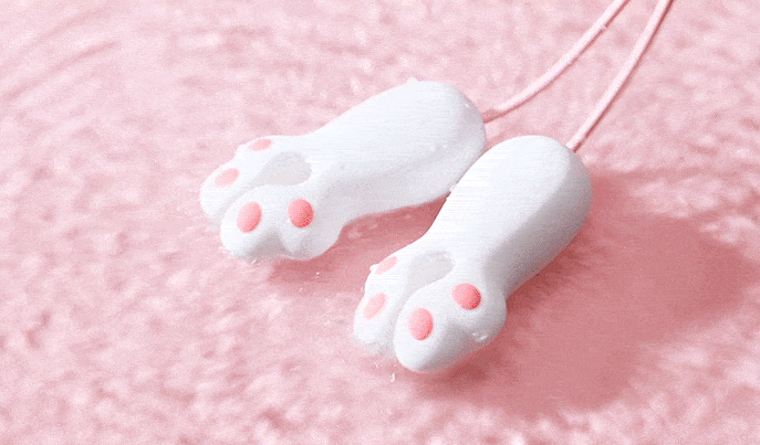 Animated view of the 10-frequency vibration patterns on the soft silicone Kitten Paw surface