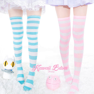 Striped Thigh High Socks (11562629383)