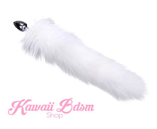 White vegan faux fur tail plug silicone stainless steel neko catgirl cat kittenplay kitten girl boy petplay pet sexy adult toys buttplug plug anal ass submissive ddlg cgl mdlg mdlb ddlb little by Kawaii BDSM - cute and kinky / Worldwide Free Shipping (10886793031)