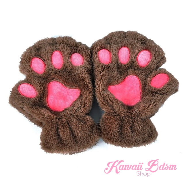 Plush Paw Fingerless Gloves (21118844935)