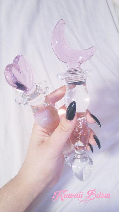 Bdsm Glass Dildo Pink Heart Adult toy Wand Anal Plug Massager aesthetic kittenplay petplay sub bondage ddlg cglg babygirl mdlb by Kawaii Bdsm - Cute and Kinky / Worlwide Free and Disreet Shipping (10885581575)