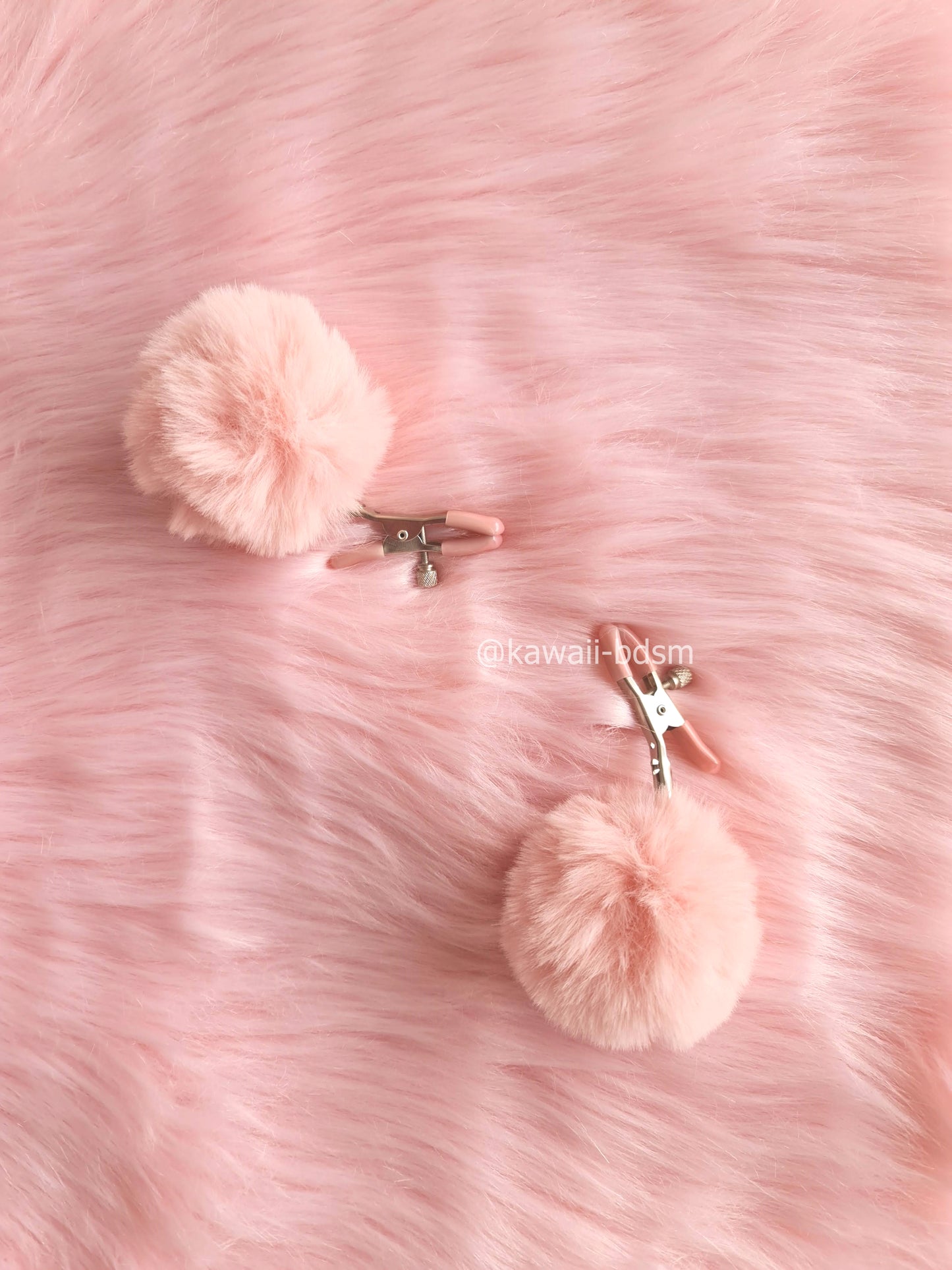 Nipple Clamps  pink ponpon restraints bondage submissive babygirl ddlgworld soft  Cute and Kinky / Worlwide Free and Disreet Shipping
