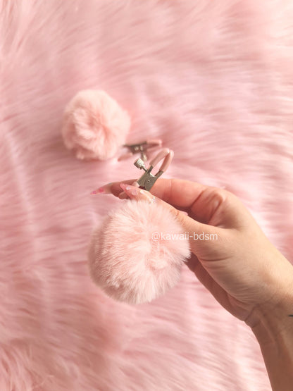 Nipple Clamps  pink ponpon restraints bondage submissive babygirl ddlgworld soft  Cute and Kinky / Worlwide Free and Disreet Shipping
