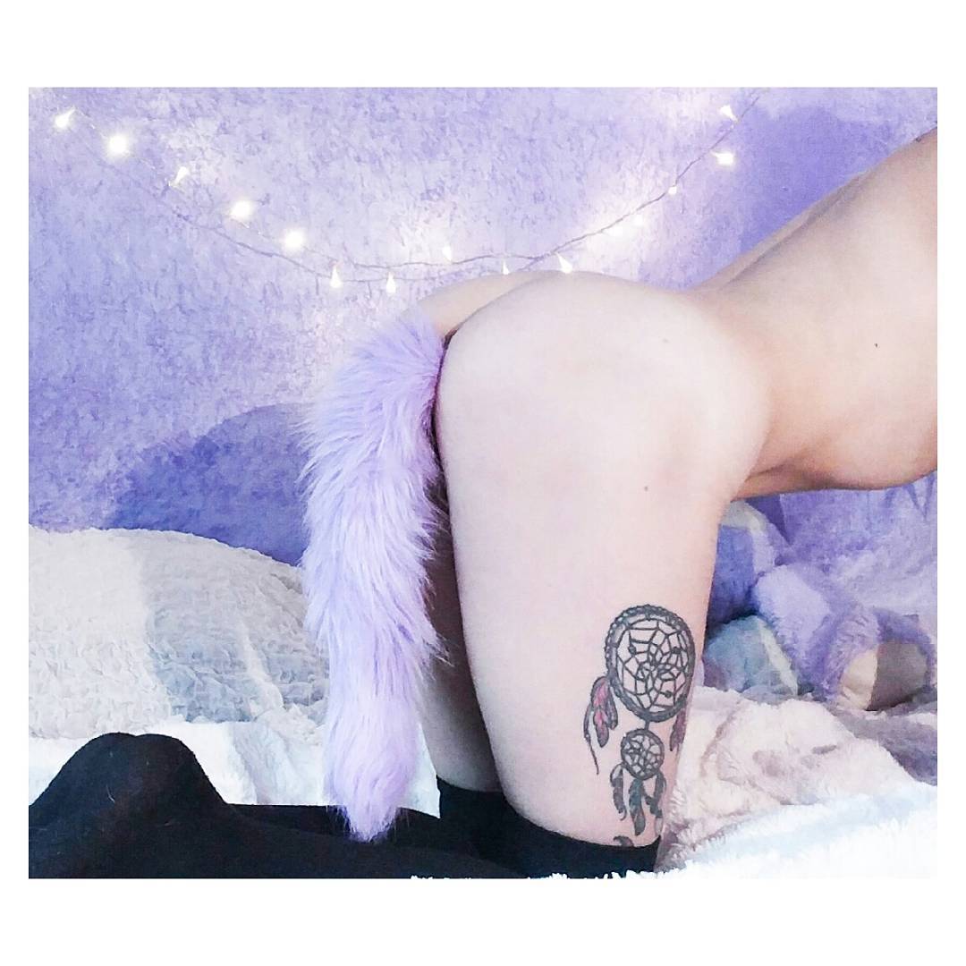 lavender pastel purple vegan faux fur tail plug silicone stainless steel neko catgirl cat kittenplay kitten girl boy petplay pet sexy adult toys buttplug plug anal ass submissive goth creepy cute yami ddlg cgl mdlg mdlb ddlb little by Kawaii BDSM - cute and kinky / Worldwide Free Shipping (11006341511)