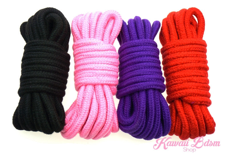 Shibari Rope kinbabu tied restraints Bondage submissive pink purple red and black cotton soft cute aesthetic kink positive  by Kawaii Bdsm - Cute and Kinky / Worldwide Free and Discreet Shipping (10887775047)
