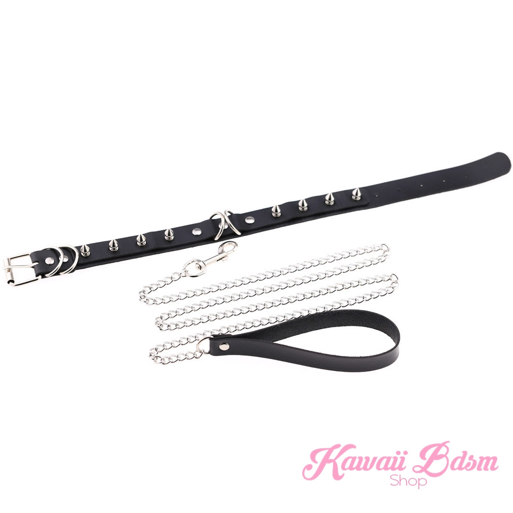 collar leash choker fashion goth sexy slave sub submissive ddlg cglg cglb mdlb mommy daddy little bondage black pink aesthetic white by Kawaii Bdsm - Cute and Kinky / Worldwide Free and Discreet Shipping  (781560414260)