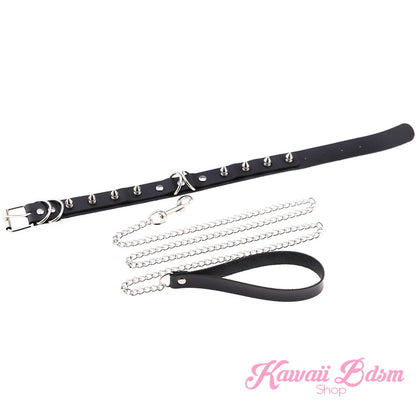 collar leash choker fashion goth sexy slave sub submissive ddlg cglg cglb mdlb mommy daddy little bondage black pink aesthetic white by Kawaii Bdsm - Cute and Kinky / Worldwide Free and Discreet Shipping  (781560414260)