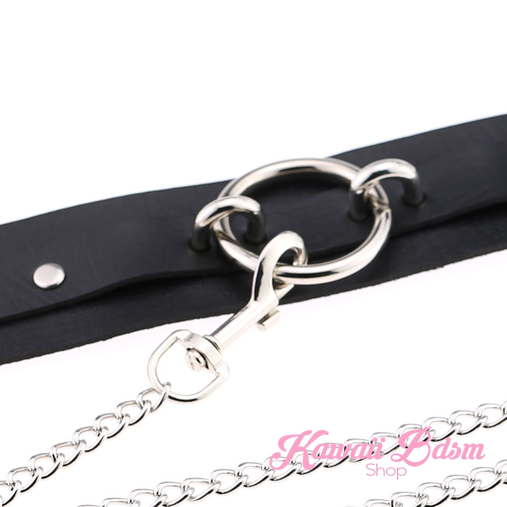 O ring choker collar brat sub submissive dom slave sexy leash chain training ddlg ddlb cglg cglb mdlg mdlb little boy girl pink black purple red goth fashion doll baby by Kawaii Bdsm - Cute and Kinky / Worldwide Free and Discreet Shipping   (1227641126964)