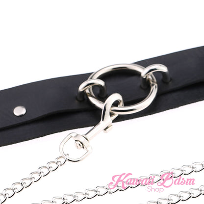 O ring choker collar brat sub submissive dom slave sexy leash chain training ddlg ddlb cglg cglb mdlg mdlb little boy girl pink black purple red goth fashion doll baby by Kawaii Bdsm - Cute and Kinky / Worldwide Free and Discreet Shipping   (1227641126964)