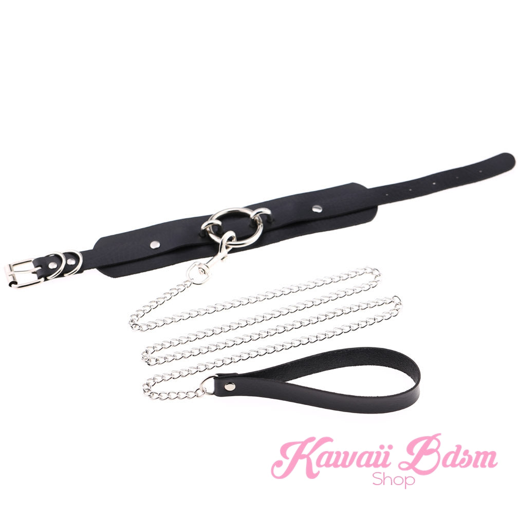 O ring choker collar brat sub submissive dom slave sexy leash chain training ddlg ddlb cglg cglb mdlg mdlb little boy girl pink black purple red goth fashion doll baby by Kawaii Bdsm - Cute and Kinky / Worldwide Free and Discreet Shipping   (1227641126964)