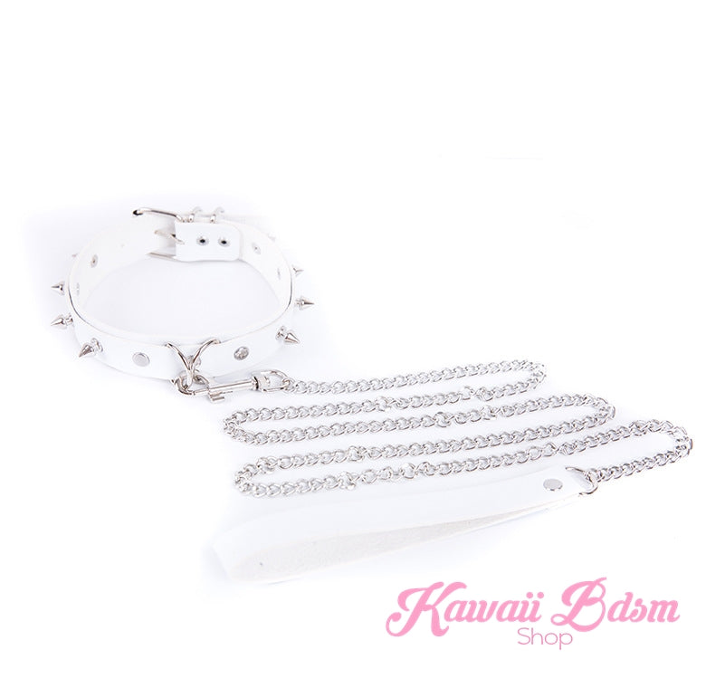collar leash choker fashion goth sexy slave sub submissive ddlg cglg cglb mdlb mommy daddy little bondage black pink aesthetic white by Kawaii Bdsm - Cute and Kinky / Worldwide Free and Discreet Shipping  (781560414260)