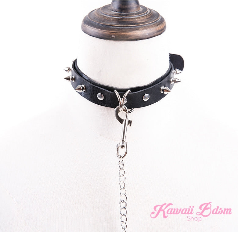 collar leash choker fashion goth sexy slave sub submissive ddlg cglg cglb mdlb mommy daddy little bondage black pink aesthetic white by Kawaii Bdsm - Cute and Kinky / Worldwide Free and Discreet Shipping  (781560414260)