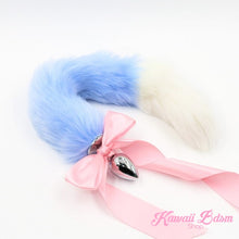 Blue white vegan faux fur tail plug ears set silicone stainles steel bunny neko catgirl cat kittenplay kitten girl boy petplay pet sexy adult toys buttplug plug anal ass submissive ddlg cgl mdlg mdlb ddlb little aesthetic japanese sexy adult couple  by Kawaii BDSM - cute and kinky / Worldwide Free Shipping (4341010628660)