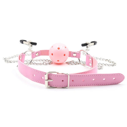 Ball Gag W/ Nipple Clamps
