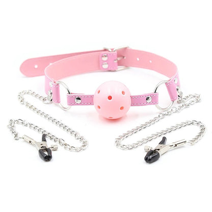 Ball Gag W/ Nipple Clamps