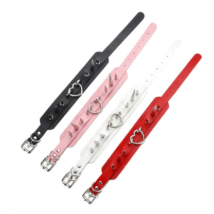 Brat heart collar choker spikes goth cute pet ddlg fashion kawaii bdsm 