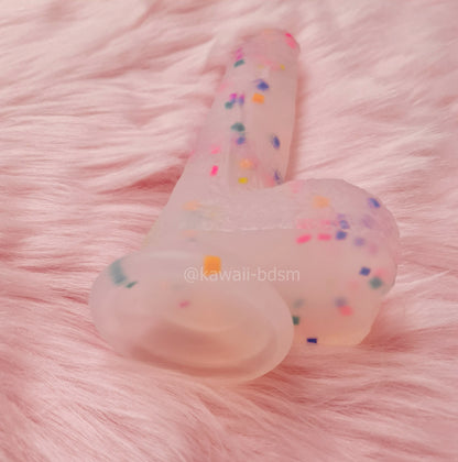 Rainbow colorful confetti dildo silicone toys suction cup pink ddlg by Kawaii BDSM - cute and kinky / Worldwide Free Shipping (4348483403828)