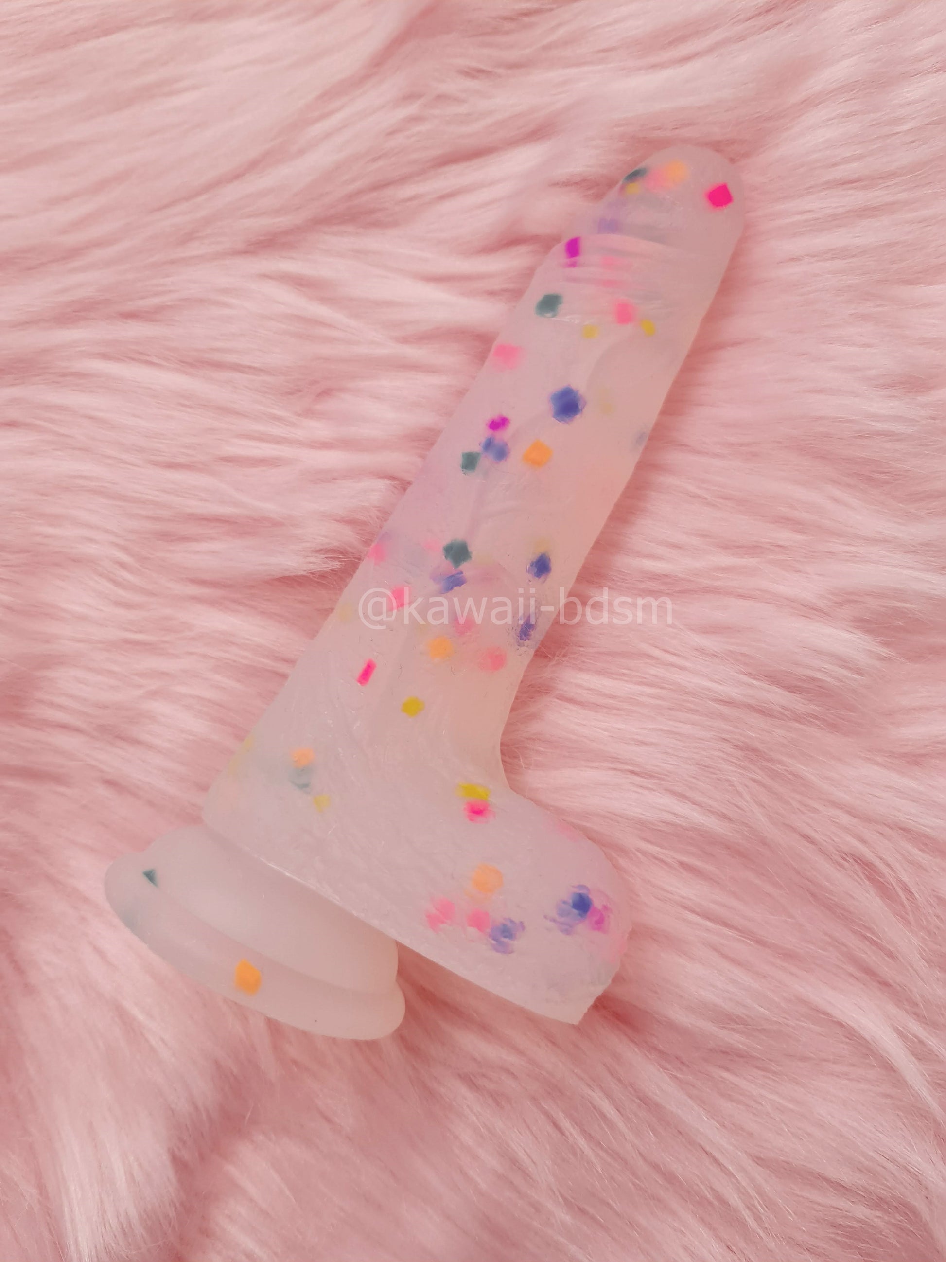Rainbow colorful confetti dildo silicone toys suction cup pink ddlg by Kawaii BDSM - cute and kinky / Worldwide Free Shipping (4348483403828)