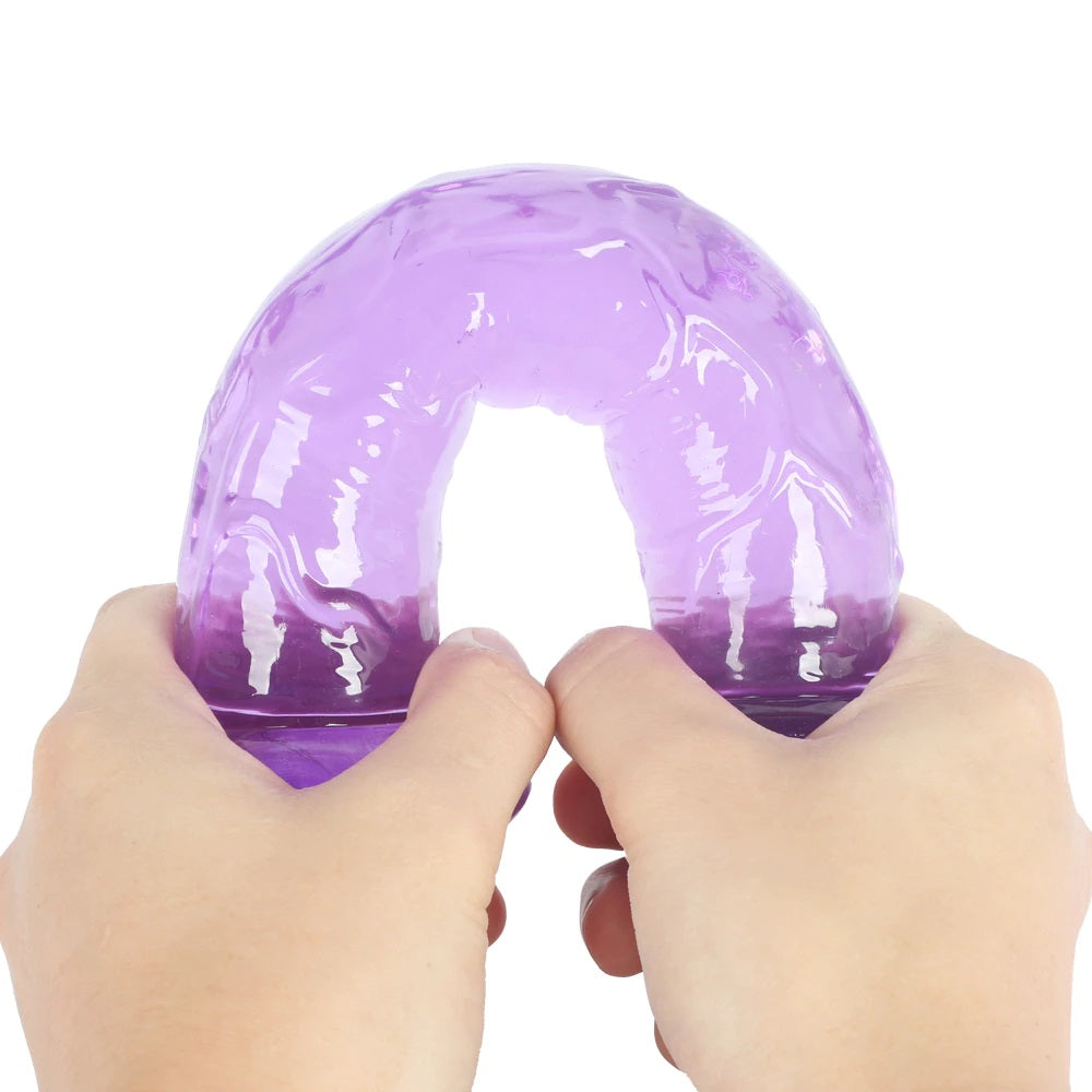 Jelly silicone dildo strap on harness compatible pink purple or transparent by Kawaii BDSM - cute and kinky / Worldwide Free Shipping
